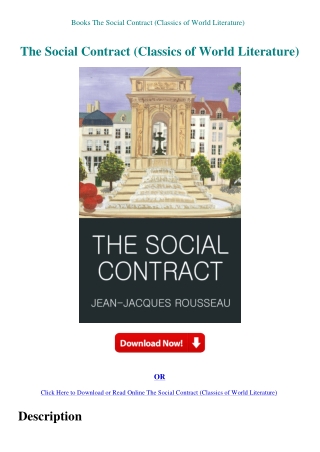 Books The Social Contract (Classics of World Literature)