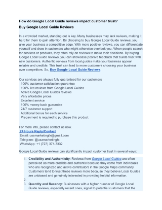 How do Google Local Guide reviews impact customer trust 2025