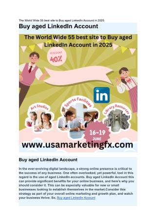 55 best site to Buy aged LinkedIn Account in 2025