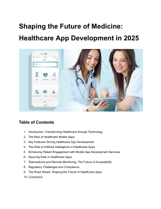 Shaping the Future of Medicine Healthcare App Development in 2025