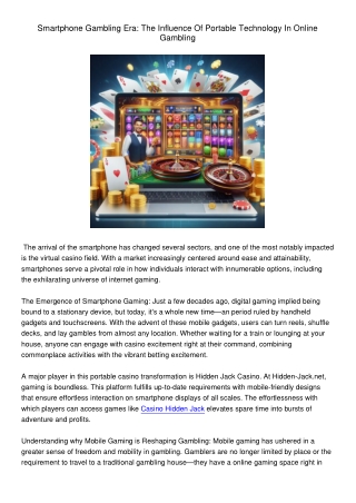 SmartphoneGamblingEraTheInfluenceOfPortableTechnologyInOnlineGambling