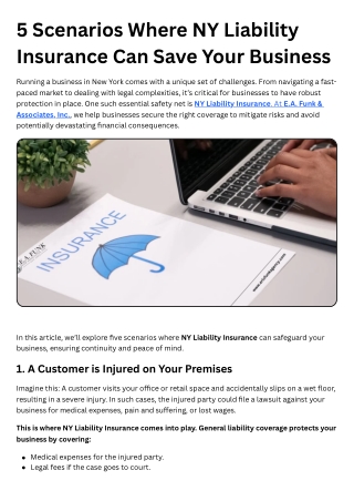 5 Scenarios Where NY Liability Insurance Can Save Your Business