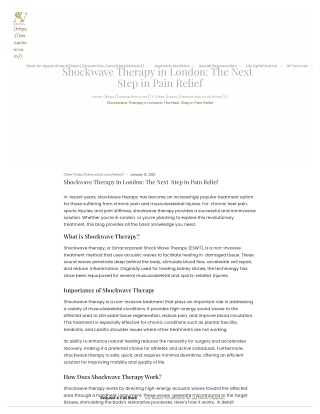 Shockwave Therapy in London_ The Next Step in Pain Relief - Dr. SNA Clinic