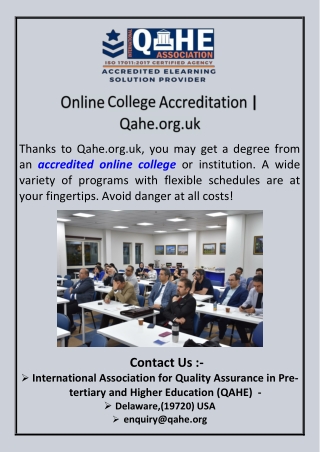 Online College Accreditation  Qahe.org.uk