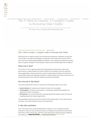The P-Shot in London_ A Complete Guide to Restoring Male Vitality - Dr. SNA Clinic
