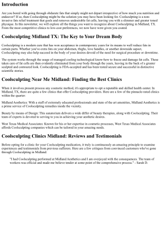 Say Goodbye to Stubborn Fat with Coolsculpting in Midland, TX