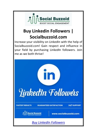 Buy Linkedin Followers  Socialbuzzoid.com