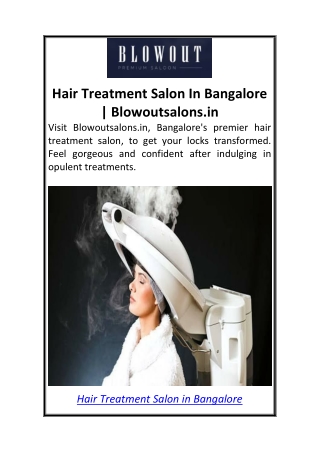 Hair Treatment Salon In Bangalore  Blowoutsalons.in