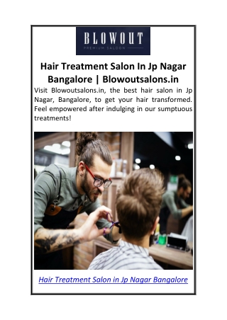 Hair Treatment Salon In Jp Nagar Bangalore  Blowoutsalons.in