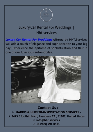 Luxury Car Rental For Weddings  Hht.services