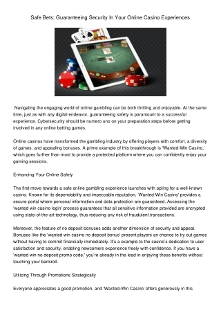 SafeBetsGuaranteeingSecurityInYourOnlineCasinoExperiences