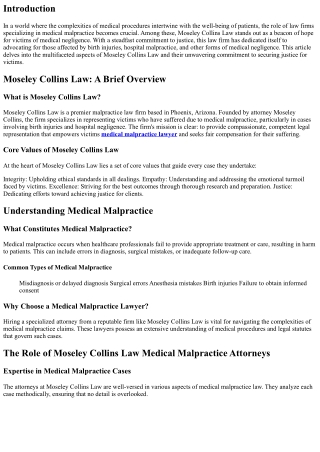 Moseley Collins Law and Their Commitment to Justice for Victims