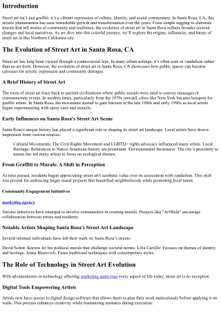 The Evolution of Street Art in Santa Rosa, CA