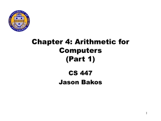 Chapter 4: Arithmetic for Computers (Part 1)