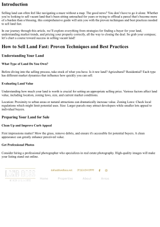 How to Sell Land Fast: Proven Techniques and Best Practices