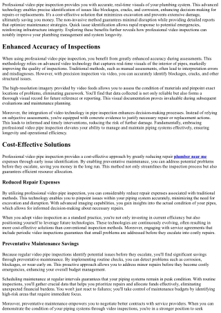 The Benefits of Professional Video Pipe Inspection