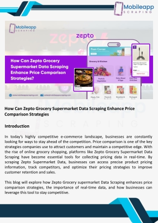 How Can Zepto Grocery Supermarket Data Scraping Enhance Price Comparison Strategies pdf