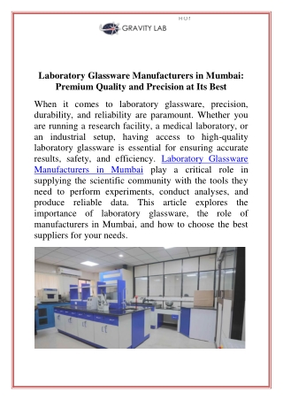 Laboratory Glassware Manufacturers in Mumbai Premium Quality and Precision at Its Best