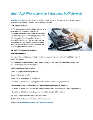 Best VoIP Phone Service | Business VoIP Service