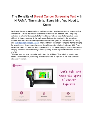 The Benefits of Breast Cancer Screening Test with NIRAMAI Thermalytix_ Everything You Need to Know