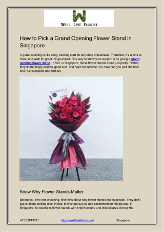 How to Choose a Grand Opening Flower Stand in Singapore (1)