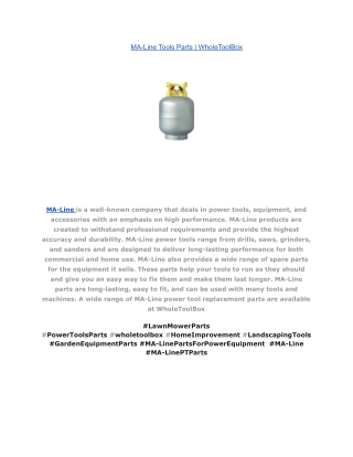 MA-Line Tools Parts _ WholeToolBox