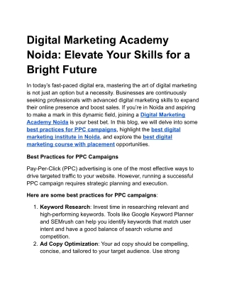 Digital Marketing Academy Noida_ Elevate Your Skills for a Bright Future