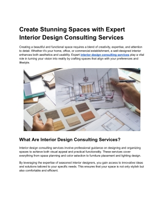 Create Stunning Spaces with Expert Interior Design Consulting Services