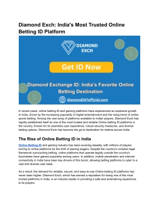 Diamond Exch_ India's Most Trusted Online Betting ID Platform