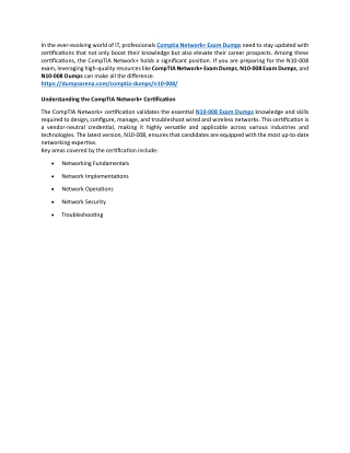 Get Certified Faster with Reliable N10-008 Dumps