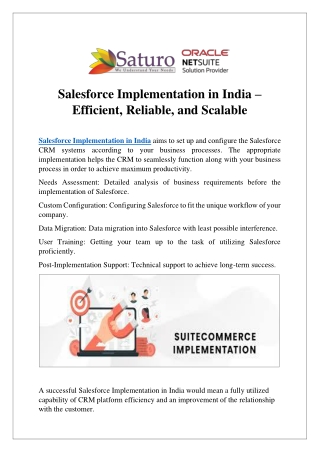 Salesforce Implementation in India _Efficient, Reliable, and Scalable