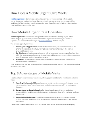 How Does a Mobile Urgent Care Work_