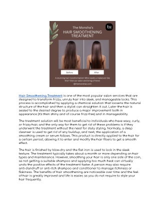 Hair Smoothening Treatment_ A Solution for Silky, Frizz-Free Hair