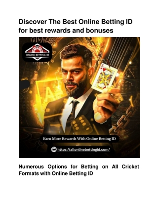 Discover The Best Online Betting ID for best rewards and bonuses