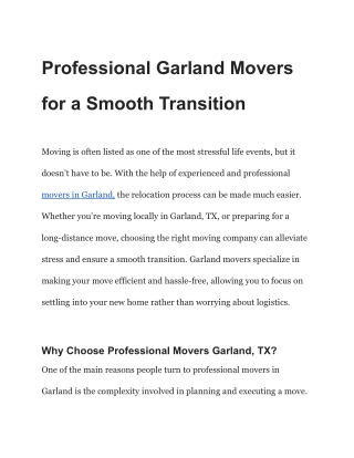 Professional Garland Movers for a Smooth Transition