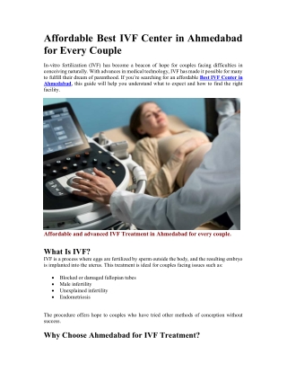 Affordable Best IVF Center in Ahmedabad