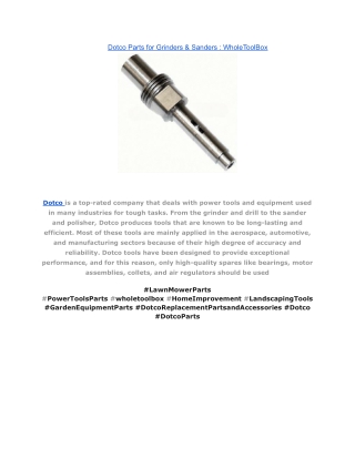 Dotco Parts for Grinders & Sanders _ WholeToolBox