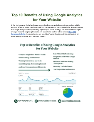 Top 10 Benefits of Using Google Analytics for Your Website