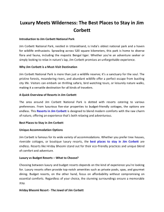 Resorts In Jim Corbett - Hriday Bhoomi Resort