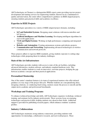 IEEE Expert in Chennai