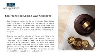 San Francisco Lemon Law Attorneys