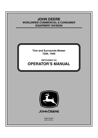 John Deere 7200 7400 Trim and Surrounds Mower Operator’s Manual Instant Download (7200 PIN. 030001- 7400 PIN. 040001-) (