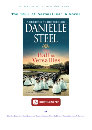 PDF READ The Ball at Versailles A Novel