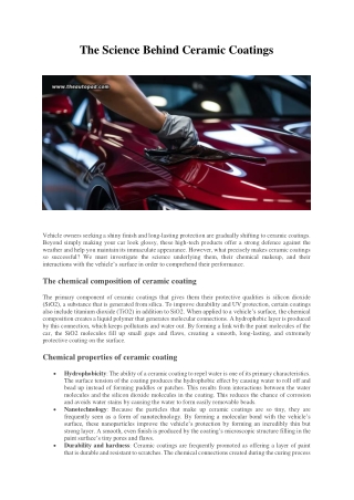 The Science Behind Ceramic Coatings