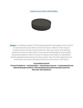 Eureka Vacuum Parts _ WholeToolBox