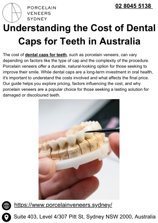 Understanding the Cost of Dental Caps for Teeth in Australia