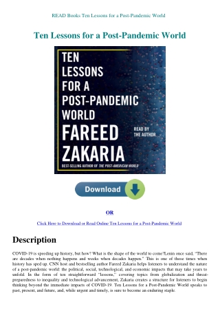READ Books Ten Lessons for a Post-Pandemic World