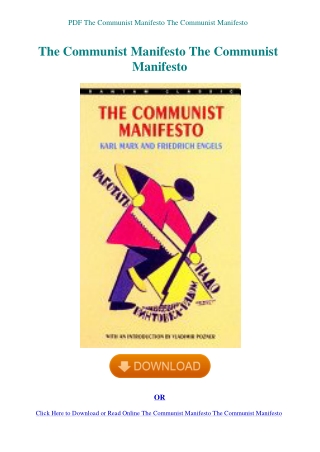 PDF The Communist Manifesto The Communist Manifesto