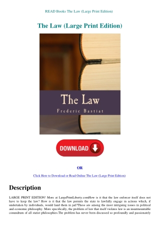 READ Books The Law (Large Print Edition)