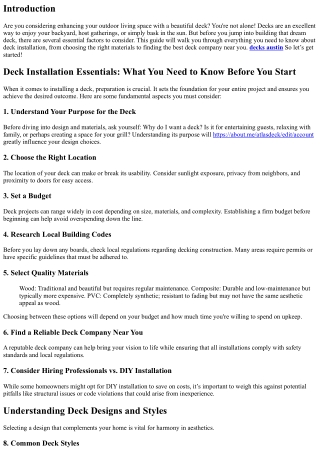 Deck Installation Essentials: What You Need to Know Before You Start